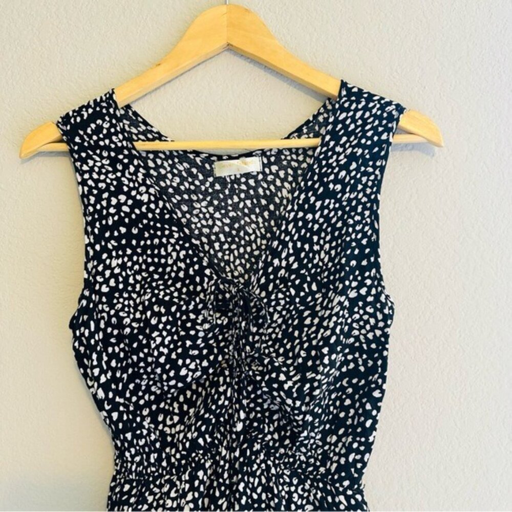 Seven Islands Ruffle Tiered Midi Dress Size Small Black and White Sleeveless - Picture 4 of 13